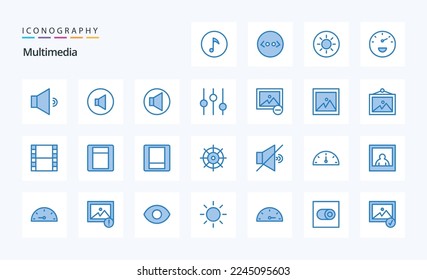 25 Multimedia Blue icon pack