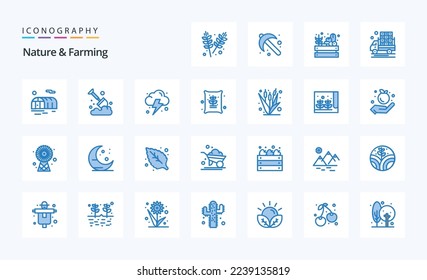 25 Nature And Farming Blue icon pack