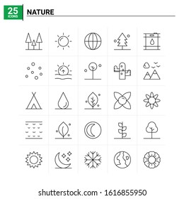 25 Nature icon set. vector background
