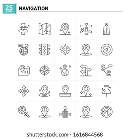 25 Navigation icon set. vector background