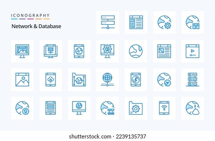 25 Network And Database Blue icon pack