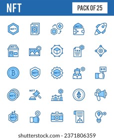 25 NFT Two Color icons pack. vector illustration.