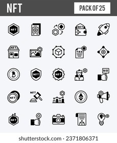 25 NFT Two Color icons pack. vector illustration.