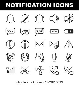 25 Notification outline icons base on 64px.