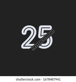 25 number design abstract elegant letter design icon vector