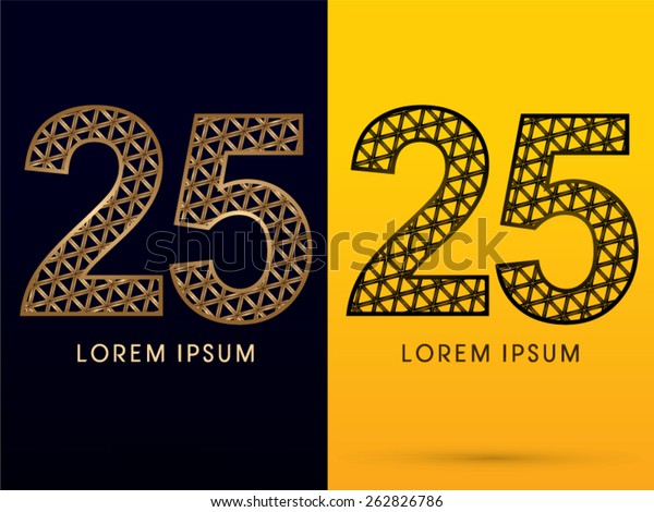 25 Number Luxury Font Designed Using Stock Vector Royalty Free 262826786