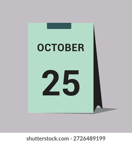 25 Oktober Kalender Datum Symbol minimalen Schreibtisch Kalender Vektorgrafik