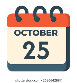 25 october calendar vector on white background
Vector calendar with date