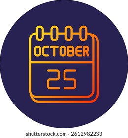 25 October Line Circle Gradient Style