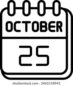 25 October Vector Line Icon Design