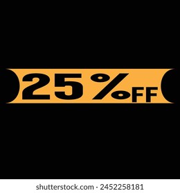 25% OFF Discount Banner. Discount offer price tag. Special offer sale red label. Vector Modern Sticker Illustration. Isolated Background	
