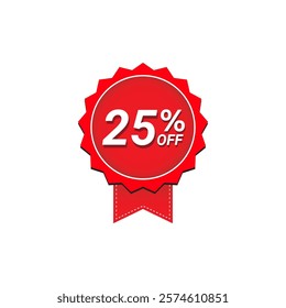 25% Off discount offer vector label design. Tag design for business advertising.