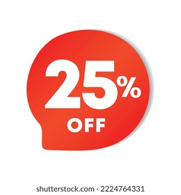 25% off. Discount price icon. Sales for retail, store. Special offer vector