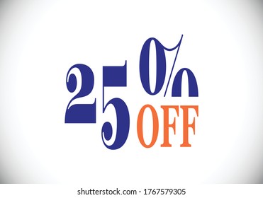 25% off discount promotion sale Brilliant poster. Sale and discount labels. Price off tag icon. special offer