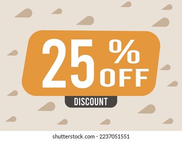 25% Off discount. Special offer and price drop. Banner for business, sales and special promotion on light background