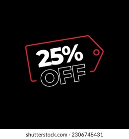 25% off discount tag vector.
Discount price tag for promotions and offers.