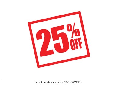 25% off display board in white background