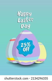 25% off easter sale. Banner with twenty five percent discount