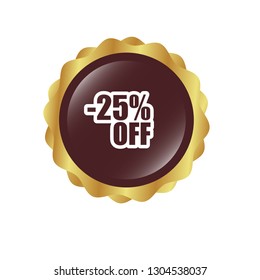 -25% off glossy button