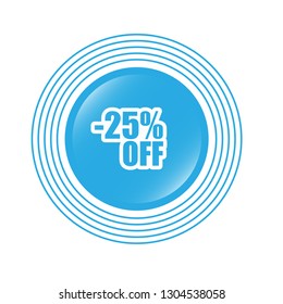 -25% off glossy button