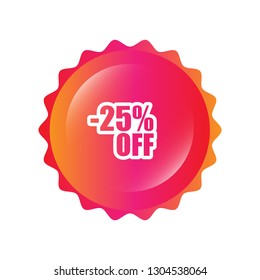 -25% off glossy button