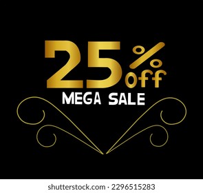 25% off on Black Friday. Twenty-five percent off, vector template design illustration