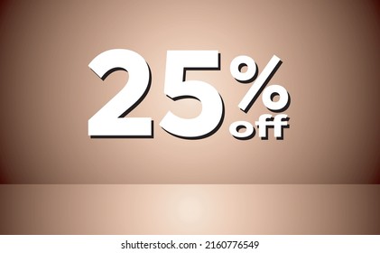 
25% de descuento, en fondo de gradiente marrón, para promociones