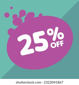 25% off per cent, percentage number in a colored circle, promotion, big sale, colorful background