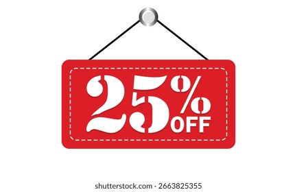 25% de descuento Red Tag Descuento Oferta de venta Oferta de compras en línea