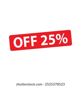 25% Off rubber stamp on a white background