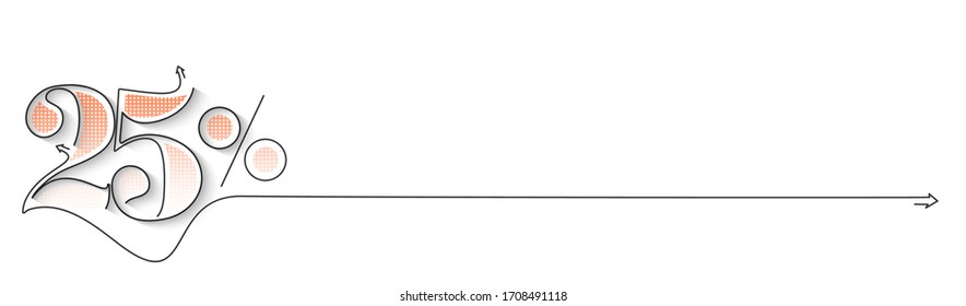 25% OFF Sale Discount Banner. Discount offer price tag.  Vector Modern Sticker Illustration.
