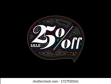 25% OFF Sale Discount Banner. Discount offer price tag.  Vector Modern Sticker Illustration.