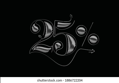 25% OFF Sale Discount Banner. Discount offer price tag. Vector Modern Sticker Illustration.