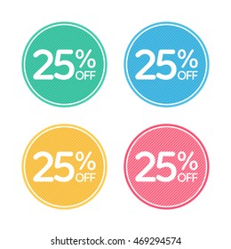 25% off. Sale and discount price badge sticker. Concept Shopping.