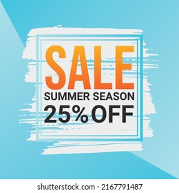 25% off shop now sale summer season deals. sale sign over full color. gradient background