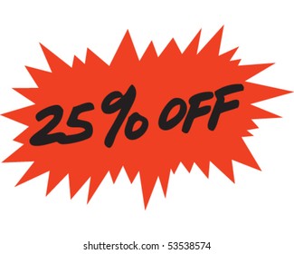 25% Off Sign