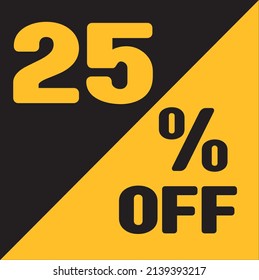 Up To 25% Off Special Offer sale sticker black and gold, vector illustration