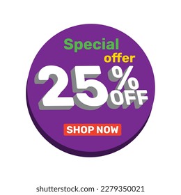 25 % Rabatt auf Vektorgrafik-Vorlagendesign.
