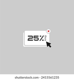 25% off vectorized web window frame with modern writing