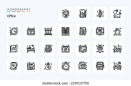 25 Office Line icon pack
