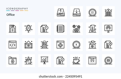25 Office Line Icon Pack