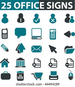 25 office signs. vector