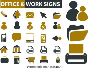 25 office signs. vector