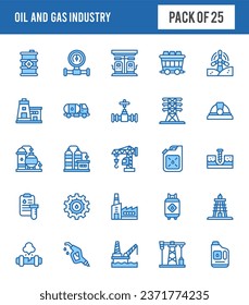 25 Oil and Gas Industry Lineal Expanded icons pack. vector illustration.