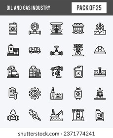 25 Oil and Gas Industry Lineal Expanded icons pack. vector illustration.