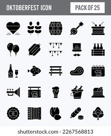 25 Oktoberfest Glyph icon pack. vector illustration.