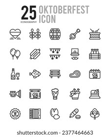 25 Oktoberfest. Two Color icons Pack. vector illustration.