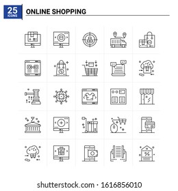 25 Online Shopping icon set. vector background