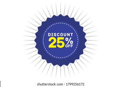 25 percent discount blue color,sticker sale, tage shop