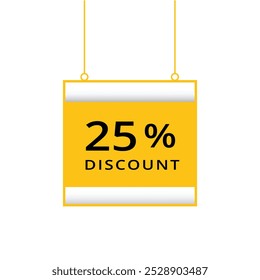 25 percent discount isolated flat design banner. vector template.